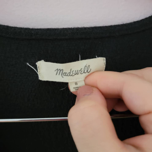 Madewell Cross-Front Button Dress Black Size Small - Picture 6 of 7